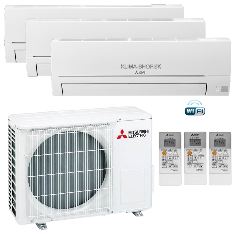 Klimatizácia Mitsubishi HR multisplit 3x 2,5kW + vonk.j. 5kW