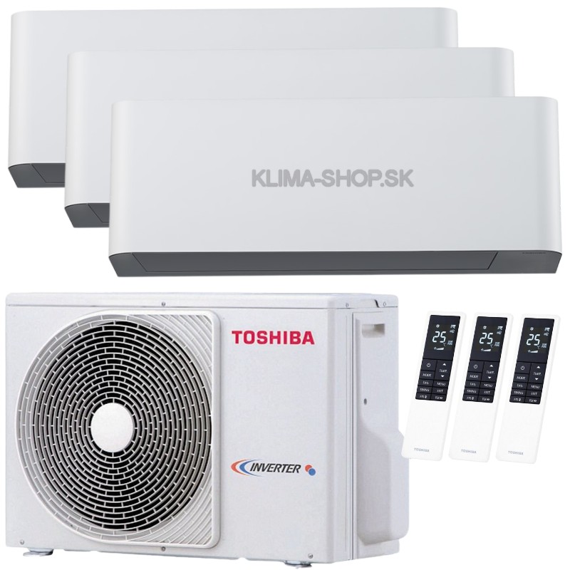 Klimatizácia Toshiba Shorai Curve multisplit - 3x 2,5kW + vonkajšia 5,2kW