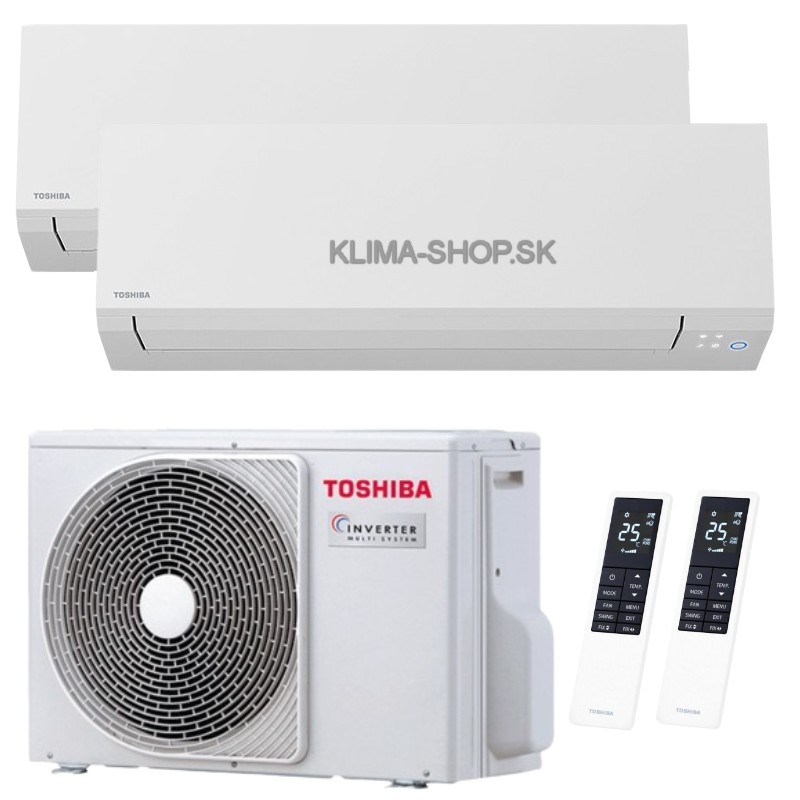 Klimatizácia Toshiba Shorai Edge white 2x multisplit (2,5kW + 3,5kW) + vonkajšia 4kW 
